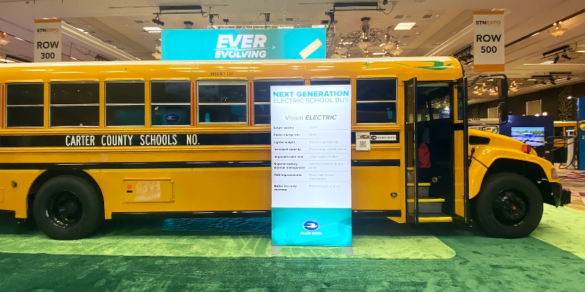 Blue Bird delivers first electric school bus fleet to Carter County schools in Kentucky