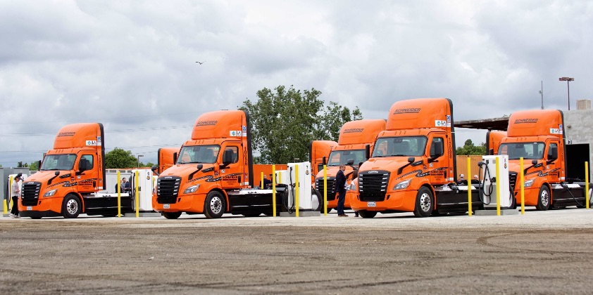 Schneider deploys 50 Freightliner eCascadia battery-electric trucks funded through the JETSI Project